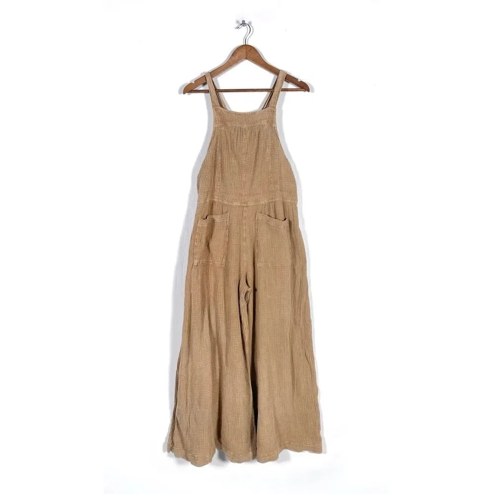 Free People Cyprus Ave Overalls Golden Brown Women's S - Picture 3 of 8